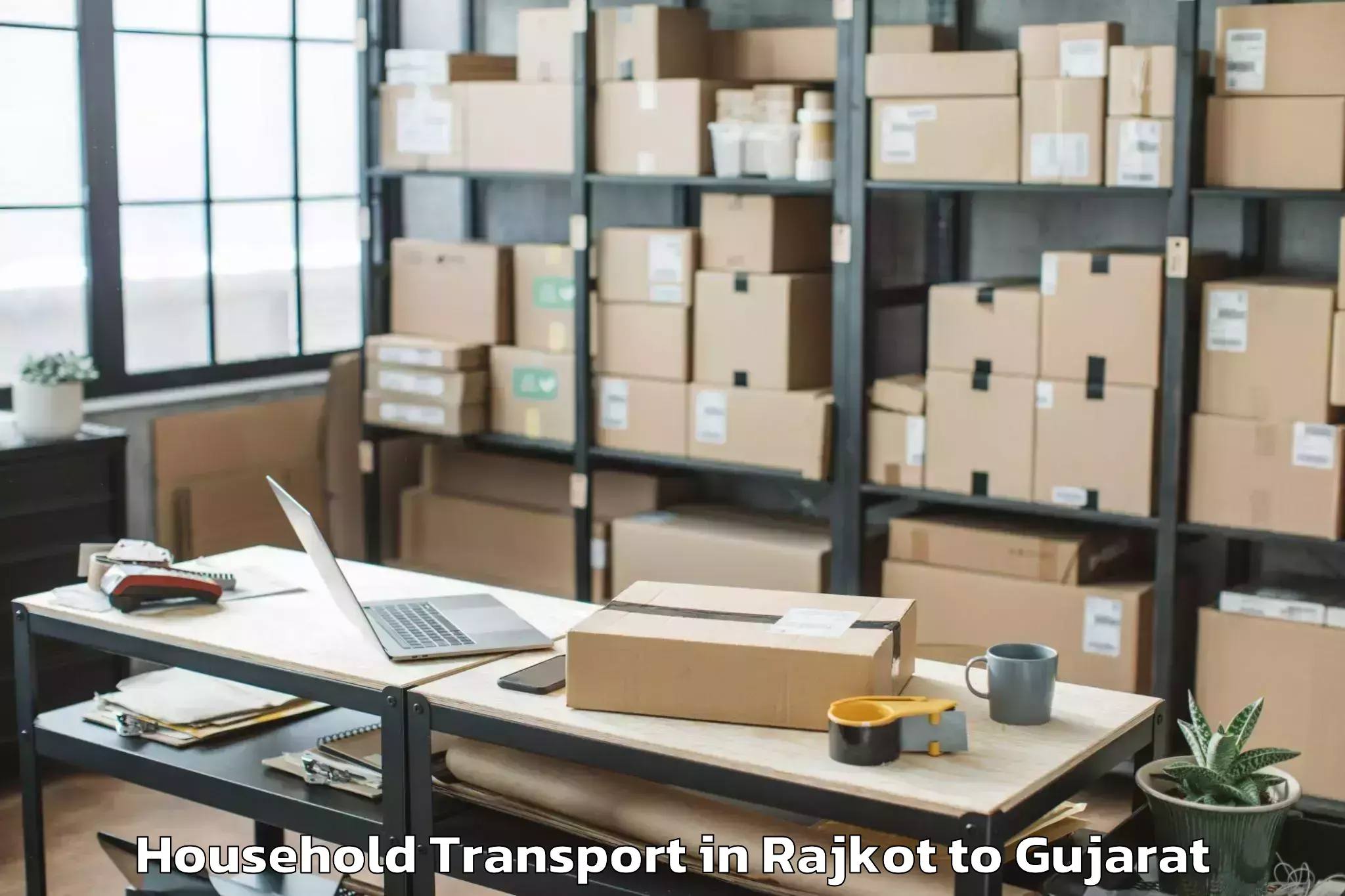 Reliable Rajkot to Garbada Household Transport